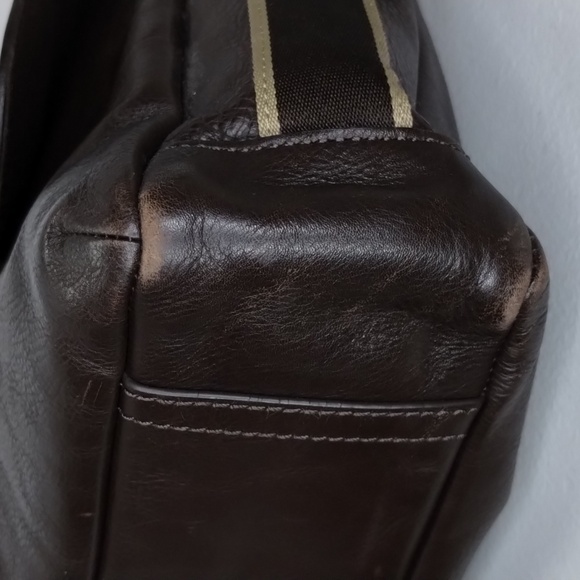 Coach Messenger Bag F70556 Brown Pebbled Leather satchel book bag - Picture 12 of 12